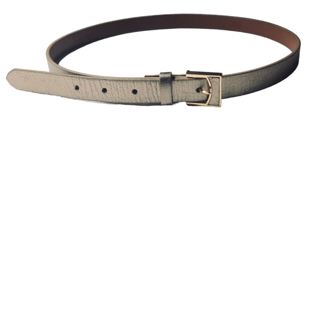 Lauren Ralph Lauren metallic Bronze-Gold leather belt M